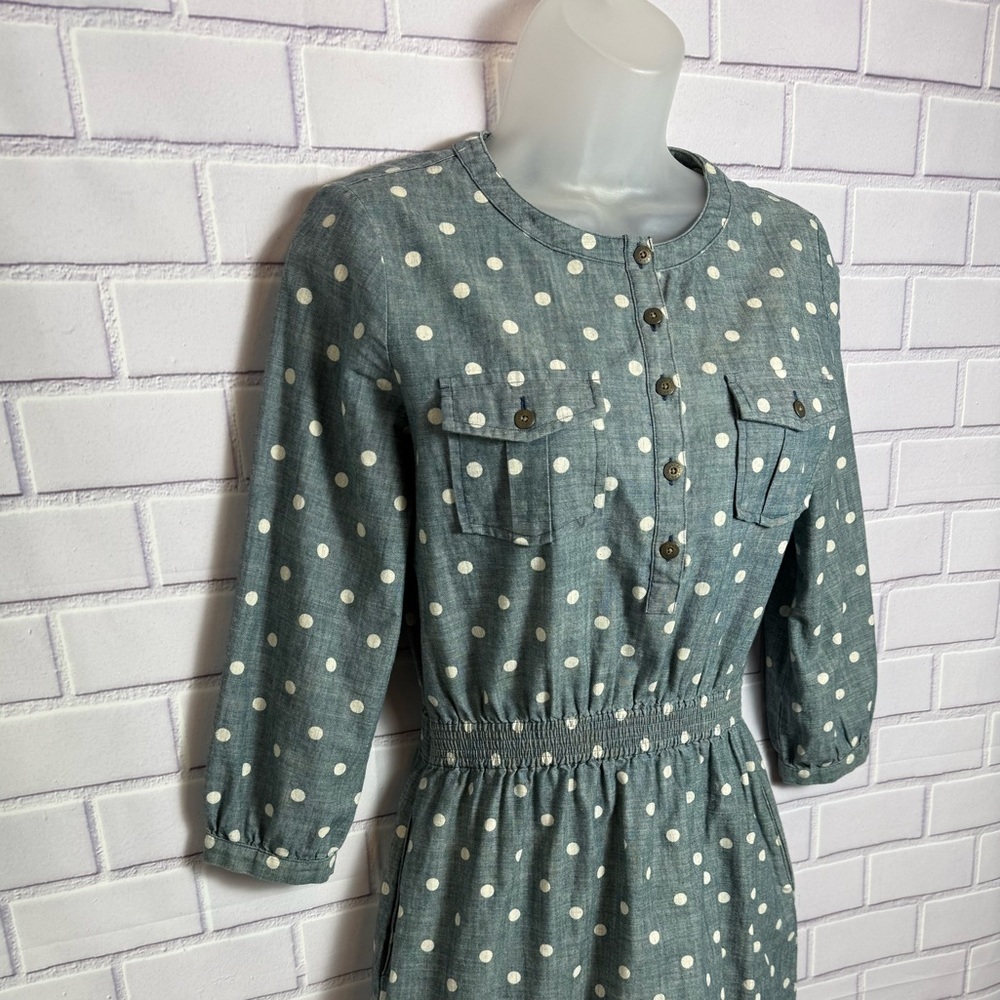 Brooks Brothers Polka Dot Chambray Shirt Dress Size 2
Blue Cotton Casual - Picture 9 of 16